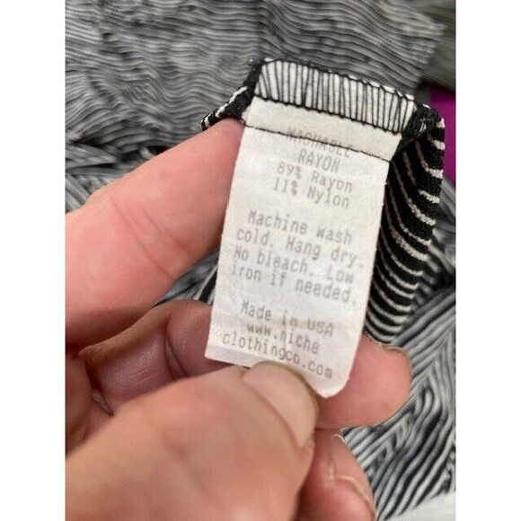 Niche Nilgun Derman Sz S/M Galaxy Stripe Around Neck Lagenlook Dress Boho Resort - Picture 10 of 10